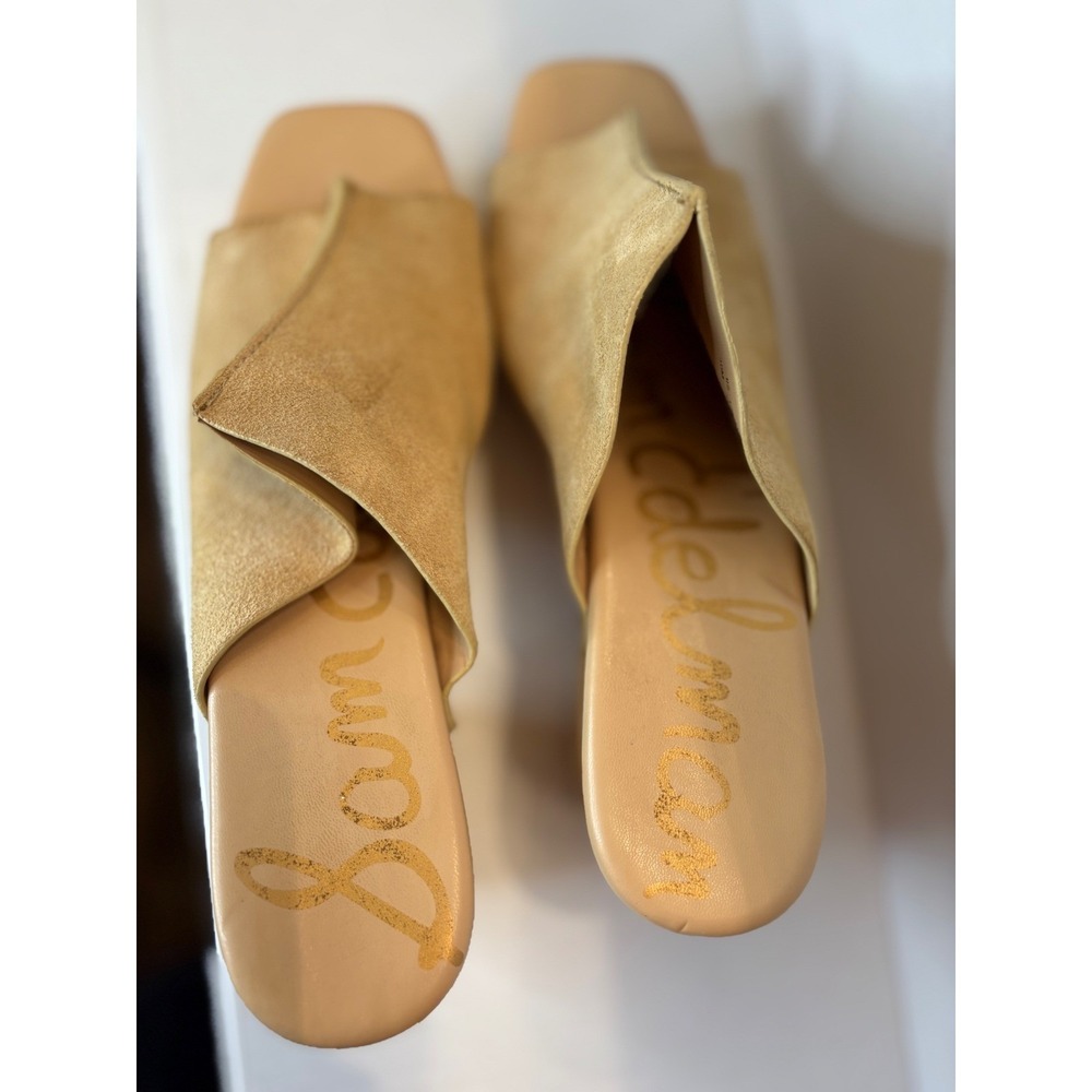 Sam Edelman Womens Tan Suede Wooden Platform Clog Sandals Studded Heel Size 10 - Picture 4 of 5